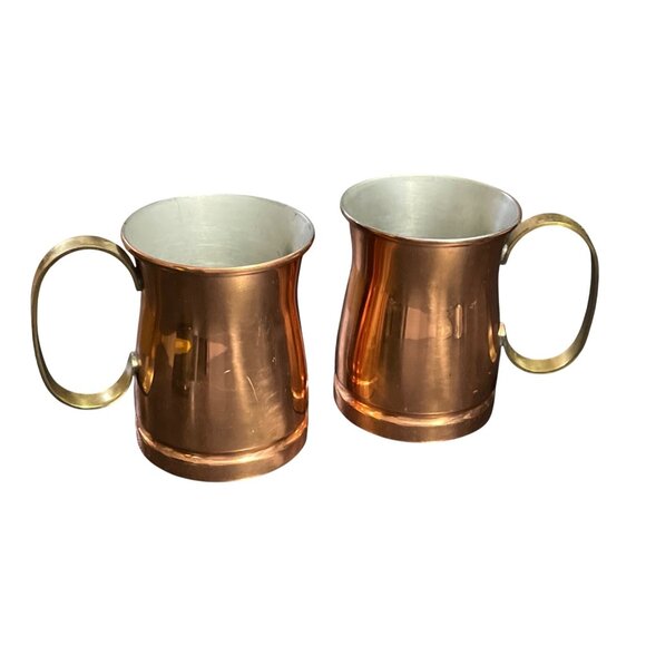 Other - Vtg Solid Copper Brass Handles Mule Mugs Made in Japan Lot of 2